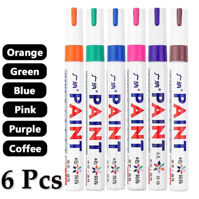 6 canetas coloridas marcadores permanentes similar a posca